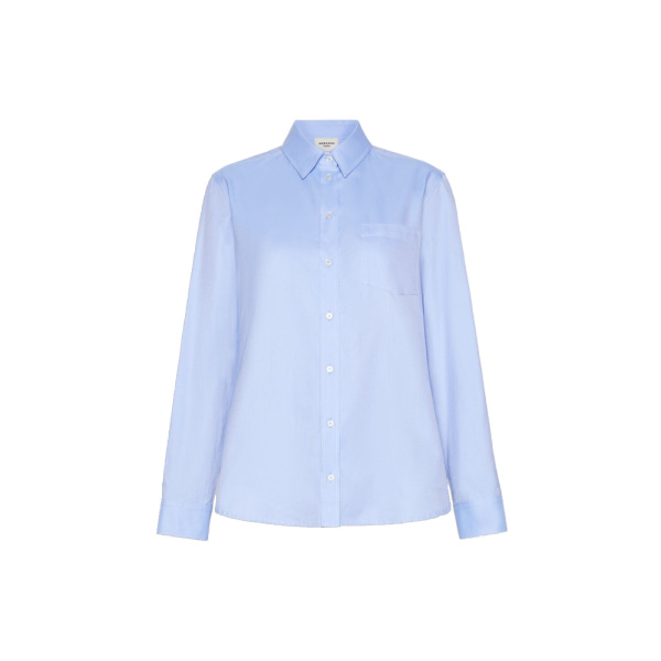 Max Mara Cobalto Cotton Oxford Shirt in Light Blue | Shirts | Luxury Shoes 