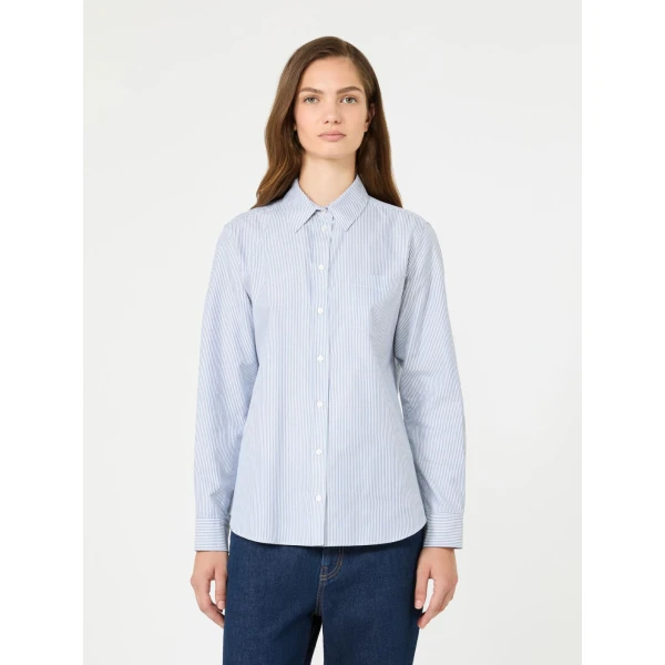 Max Mara Cobalto Cotton Oxford Shirt in Navy | Shirts | Luxury Shoes 