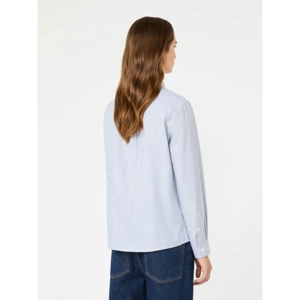 Max Mara Cobalto Cotton Oxford Shirt in Navy | Shirts | Luxury Shoes 