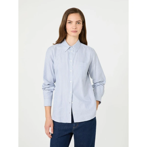 Max Mara Cobalto Cotton Oxford Shirt in Navy | Shirts | Luxury Shoes 
