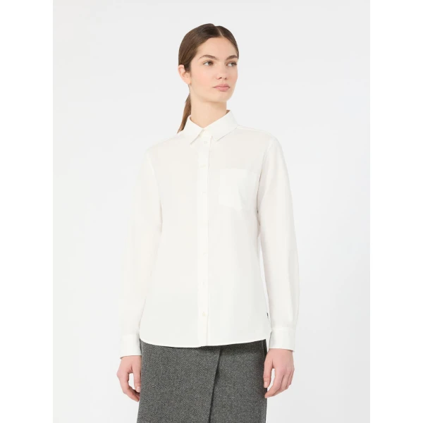 Max Mara Cobalto Cotton Oxford Shirt in White | Shirts | Luxury Shoes 