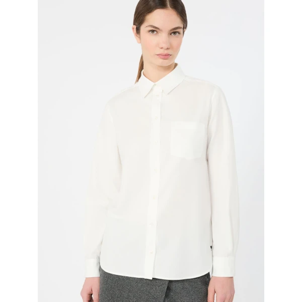 Max Mara Cobalto Cotton Oxford Shirt in White | Shirts | Luxury Shoes 