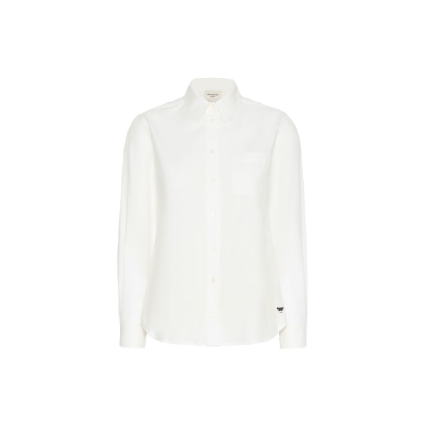 Max Mara Cobalto Cotton Oxford Shirt in White | Shirts | Luxury Shoes 