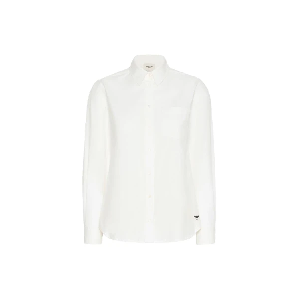Cobalto Cotton Oxford Shirt in White