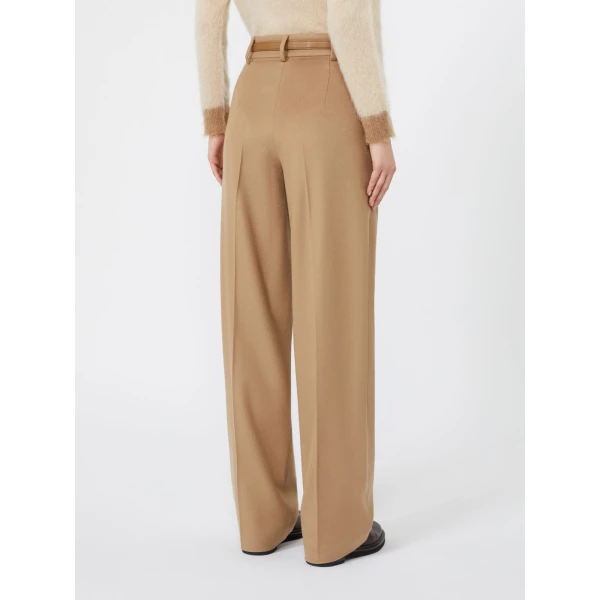 Max Mara Cocco Wool Wide-Leg Trousers in Camel | Wide leg pants | Luxury Shoes 