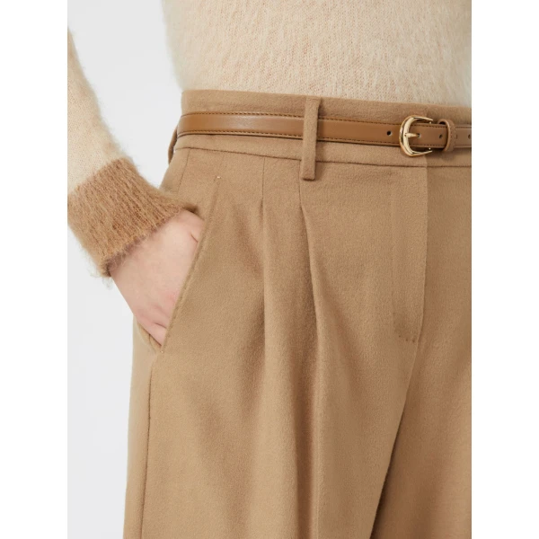 Max Mara Cocco Wool Wide-Leg Trousers in Camel | Wide leg pants | Luxury Shoes 