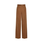 Max Mara Cocco Wool Wide-Leg Trousers in Tobacco | Wide leg pants | Luxury Shoes 