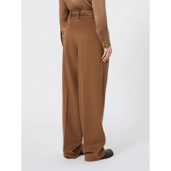 Max Mara Cocco Wool Wide-Leg Trousers in Tobacco | Wide leg pants | Luxury Shoes 