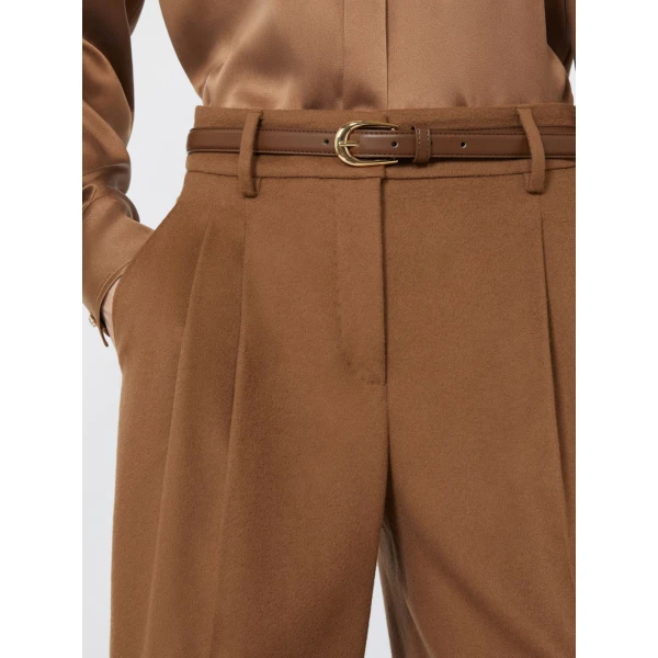 Max Mara Cocco Wool Wide-Leg Trousers in Tobacco | Wide leg pants | Luxury Shoes 
