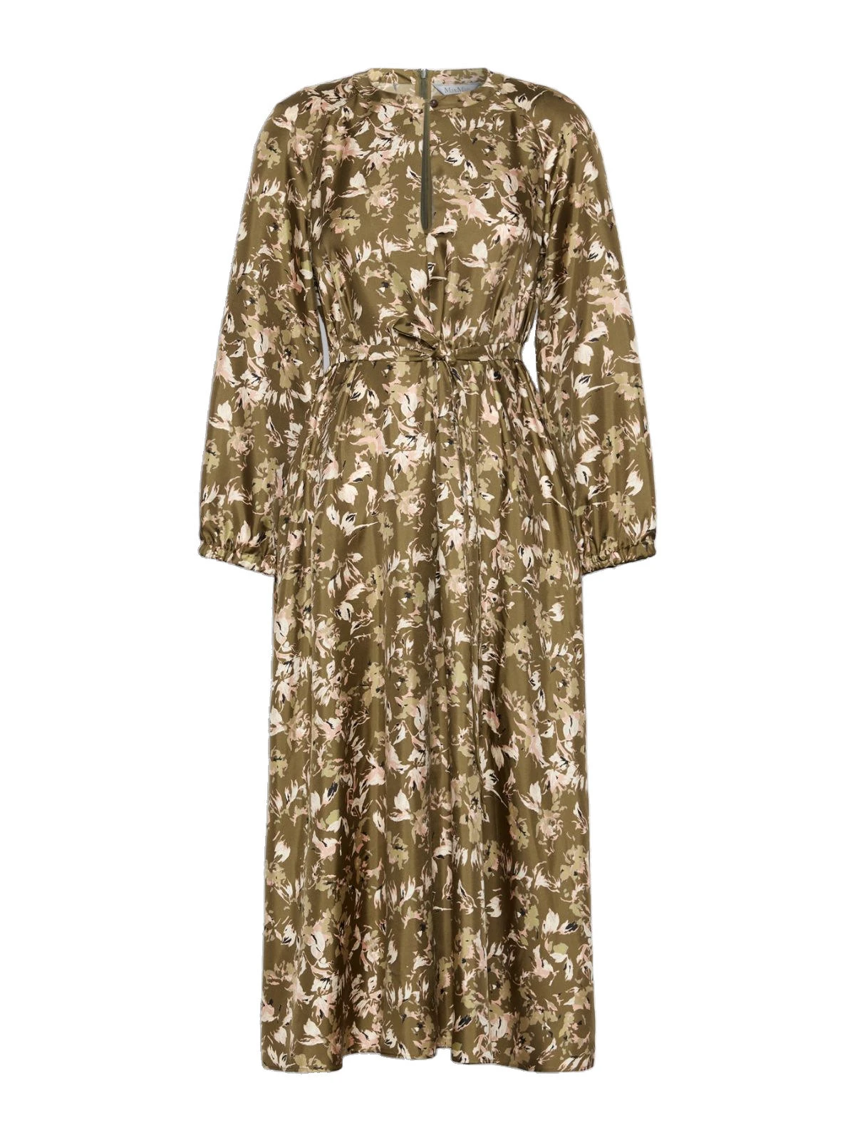 Max Mara Coccole Printed Silk Twill Dress in Khaki Max Mara Coccole Printed Silk Twill Dress in Khaki | Maxi Dresses | Luxury Shoes