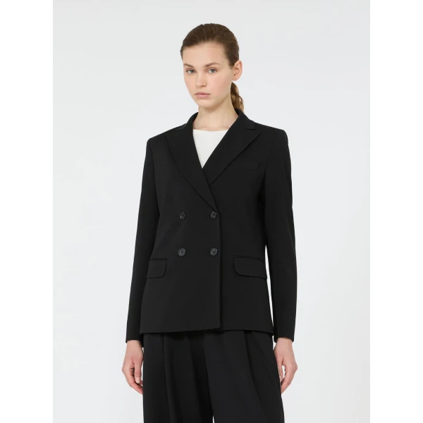 Max Mara Colibri Milano-Knit Double-Breasted Blazer in Black | Blazers | Luxury Shoes 
