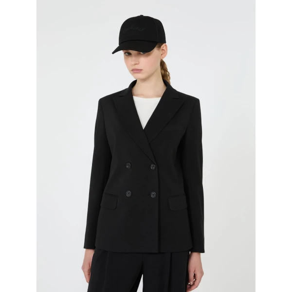 Max Mara Colibri Milano-Knit Double-Breasted Blazer in Black | Blazers | Luxury Shoes 