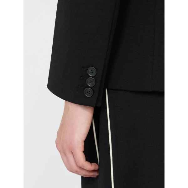 Max Mara Colibri Milano-Knit Double-Breasted Blazer in Black | Blazers | Luxury Shoes 