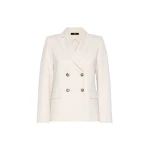 Max Mara Colibri Milano-Knit Double-Breasted Blazer in Ivory | Blazers | Luxury Shoes 