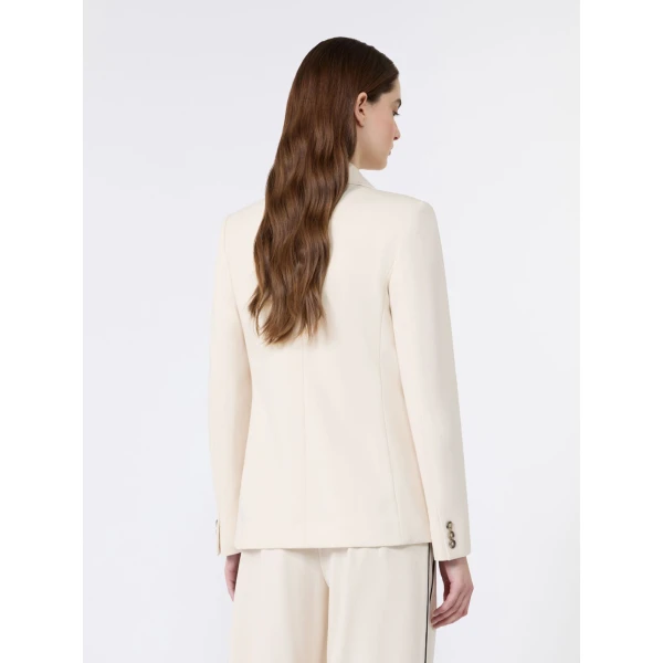 Max Mara Colibri Milano-Knit Double-Breasted Blazer in Ivory | Blazers | Luxury Shoes 