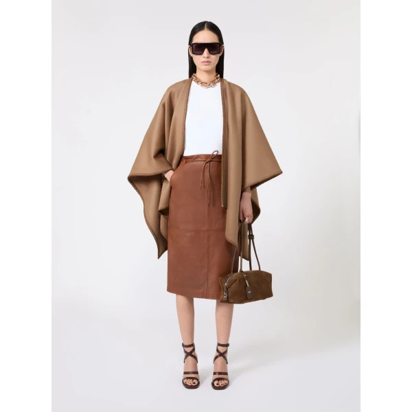 Max Mara Colomba Double Wool Broadcloth Cloak in Camel | Coats | Luxury Shoes 