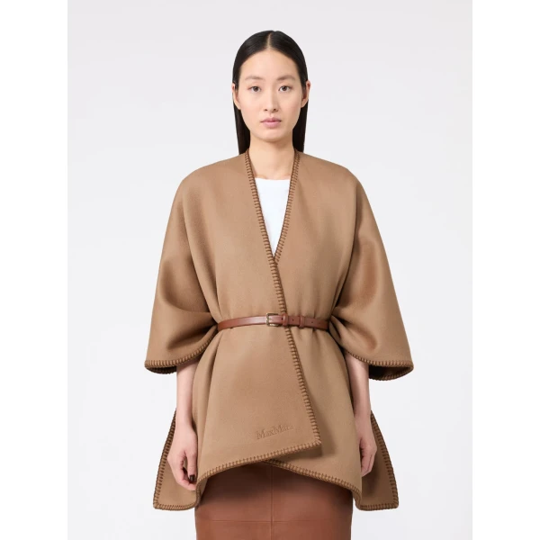 Max Mara Colomba Double Wool Broadcloth Cloak in Camel | Coats | Luxury Shoes 