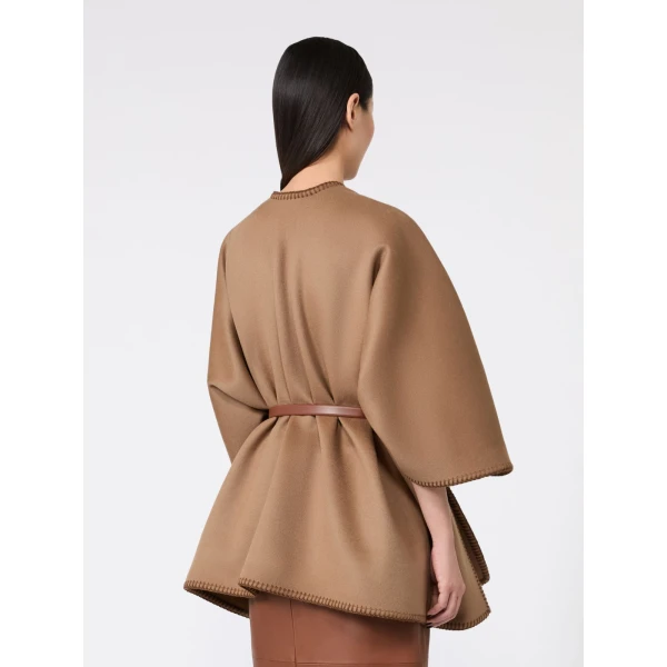Max Mara Colomba Double Wool Broadcloth Cloak in Camel | Coats | Luxury Shoes 