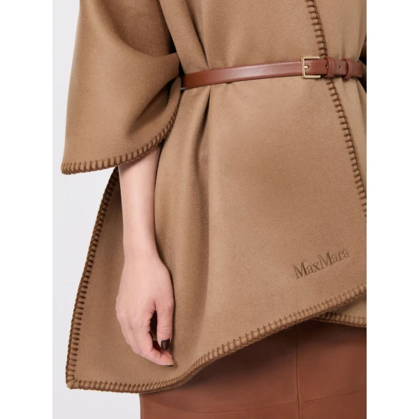 Max Mara Colomba Double Wool Broadcloth Cloak in Camel | Coats | Luxury Shoes 