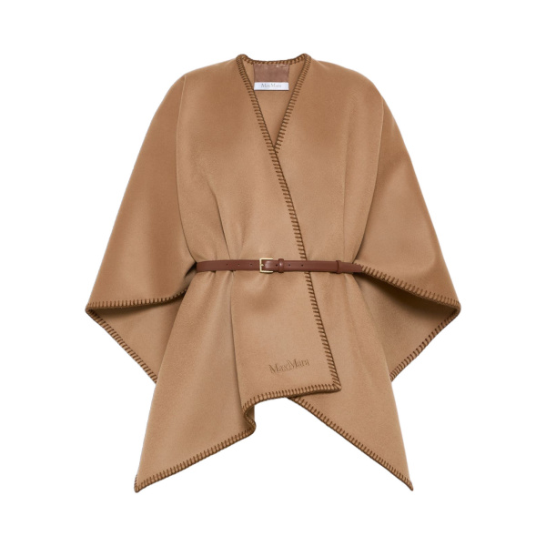 Max Mara Colomba Double Wool Broadcloth Cloak in Camel | Women | Luxury Shoes 
