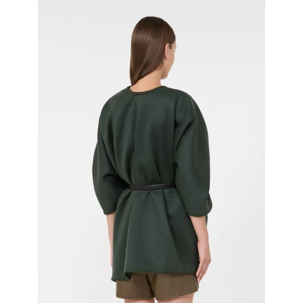 Max Mara Colomba Double Wool Broadcloth Cloak in Moss Green | Coats | Luxury Shoes 