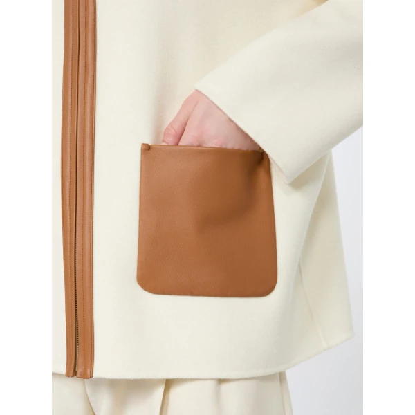 Max Mara Comica Wool, Silk and Cashmere Hooded Coat in White | Wool Coat | Luxury Shoes 