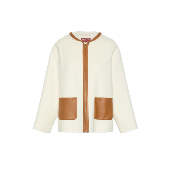 Max Mara Comica Wool, Silk and Cashmere Hooded Coat in White | Wool Coat | Luxury Shoes 