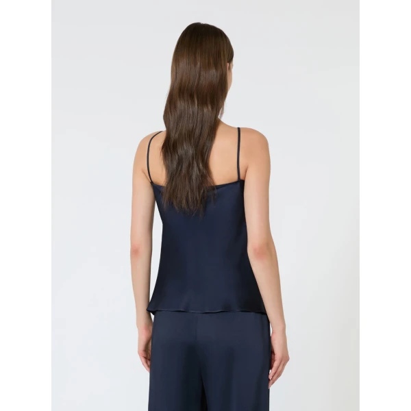 Max Mara Comma Envers Satin Camisole in Midnight Blue | Camisoles | Luxury Shoes 