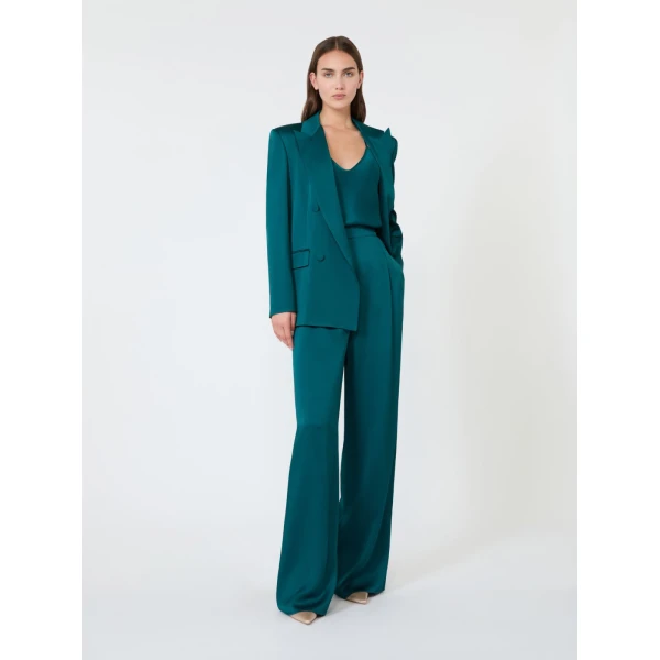Max Mara Comma Envers Satin Camisole in Oil Green | Camisoles | Luxury Shoes 