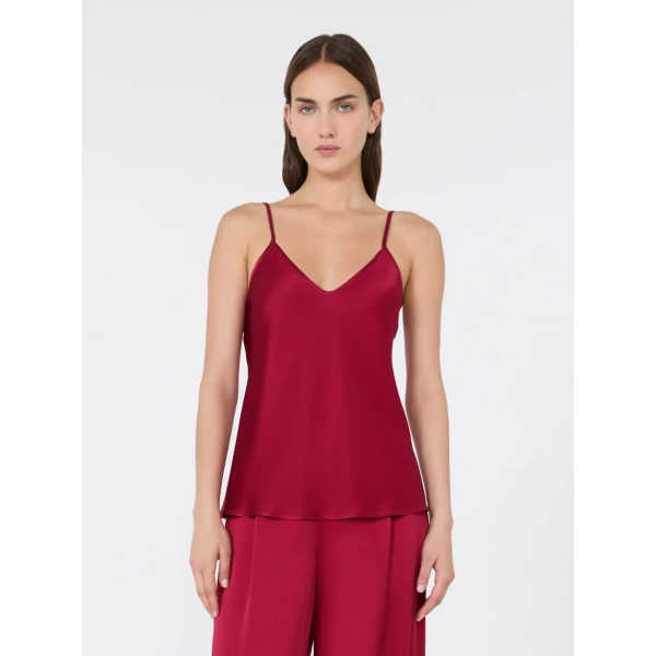 Max Mara Comma Envers Satin Camisole in Ruby | Camisoles | Luxury Shoes 