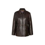 Max Mara Como Leather Biker Jacket in Dark Brown | Leather Jackets | Luxury Shoes 
