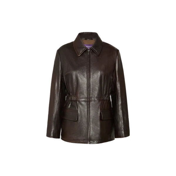 Max Mara Como Leather Biker Jacket in Dark Brown | Leather Jackets | Luxury Shoes 