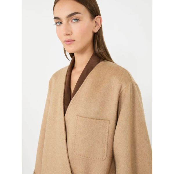 Max Mara Comune Suede Scarf in Brown | Scarves | Luxury Shoes 