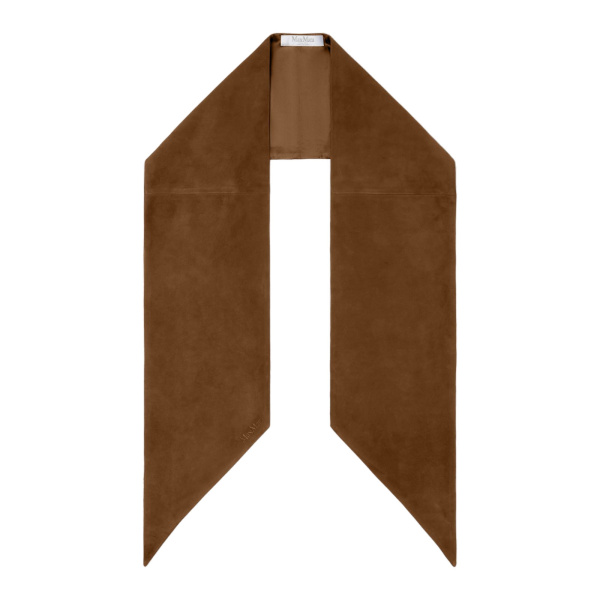 Max Mara Comune Suede Scarf in Brown | Scarves | Luxury Shoes 