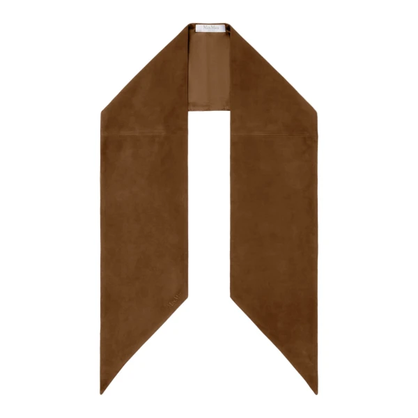 Max Mara Comune Suede Scarf in Brown | Scarves | Luxury Shoes 
