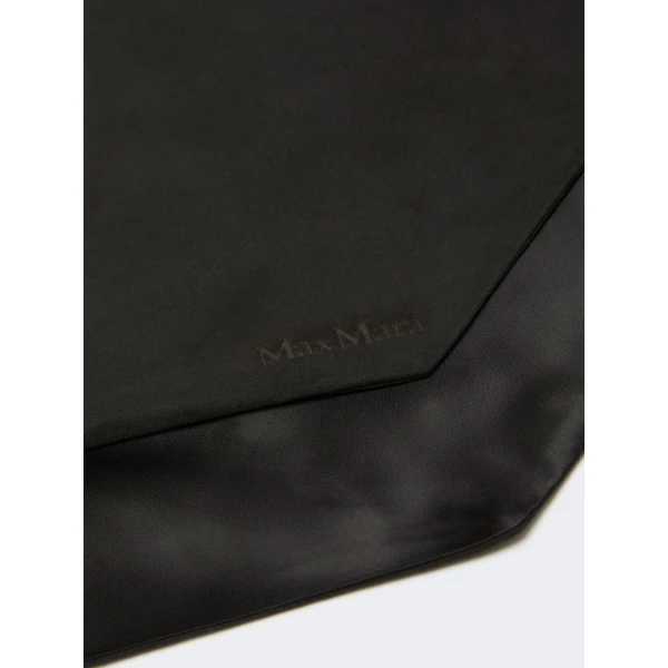 Max Mara Comune Suede Scarf in Medium Grey | Scarves | Luxury Shoes 
