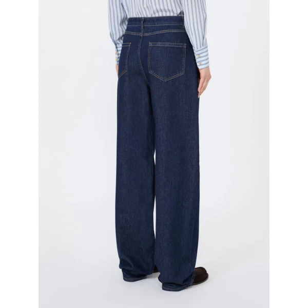 Max Mara Conico Barrel-Leg Denim Trousers in Navy | Denim | Luxury Shoes 