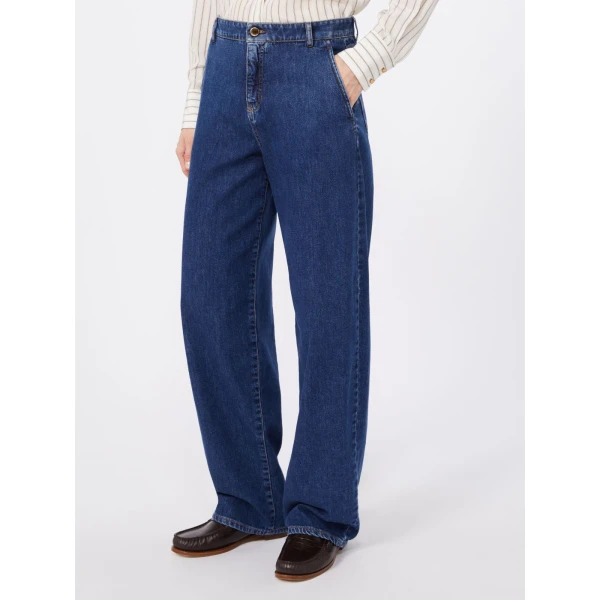 Max Mara Conico Barrel-Leg Denim Trousers in Navy Style 2 | Denim | Luxury Shoes 