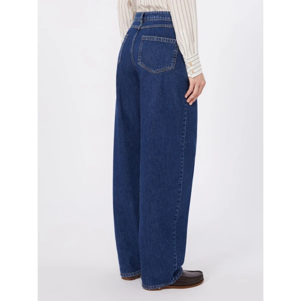 Max Mara Conico Barrel-Leg Denim Trousers in Navy Style 2 | Denim | Luxury Shoes 