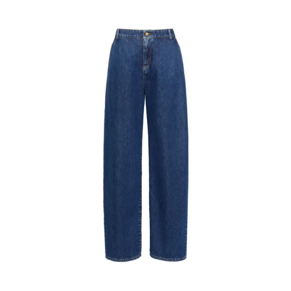 Max Mara Conico Barrel-Leg Denim Trousers in Navy Style 2 | Denim | Luxury Shoes 