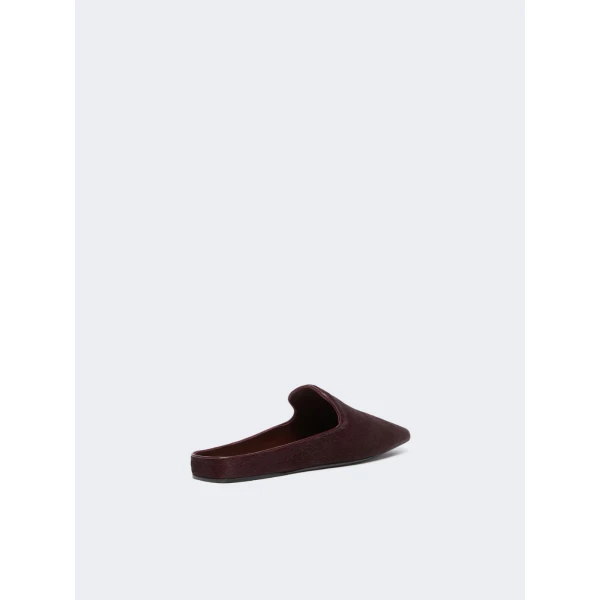 Max Mara Conio Haircalf Mules in Bordeaux | Mules | Luxury Shoes 