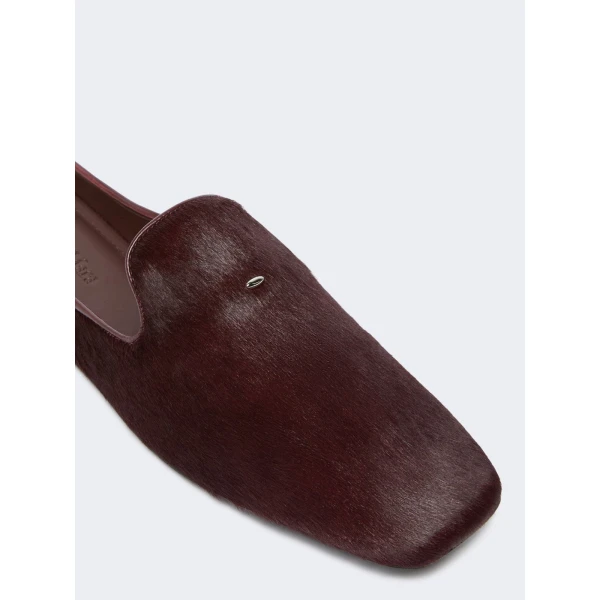 Max Mara Conio Haircalf Mules in Bordeaux | Mules | Luxury Shoes 