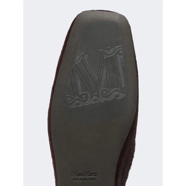 Max Mara Conio Haircalf Mules in Bordeaux | Mules | Luxury Shoes 