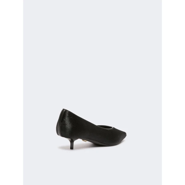 Max Mara Cono Haircalf Low Court Shoes in Black | Heels | Luxury Shoes 
