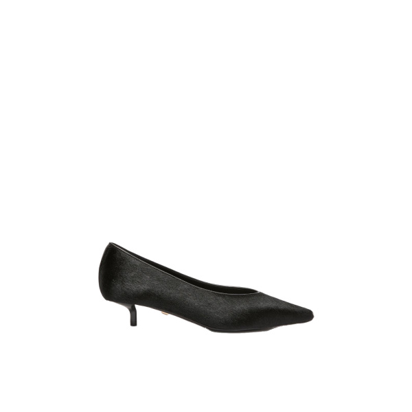 Max Mara Cono Haircalf Low Court Shoes in Black | Heels | Luxury Shoes 