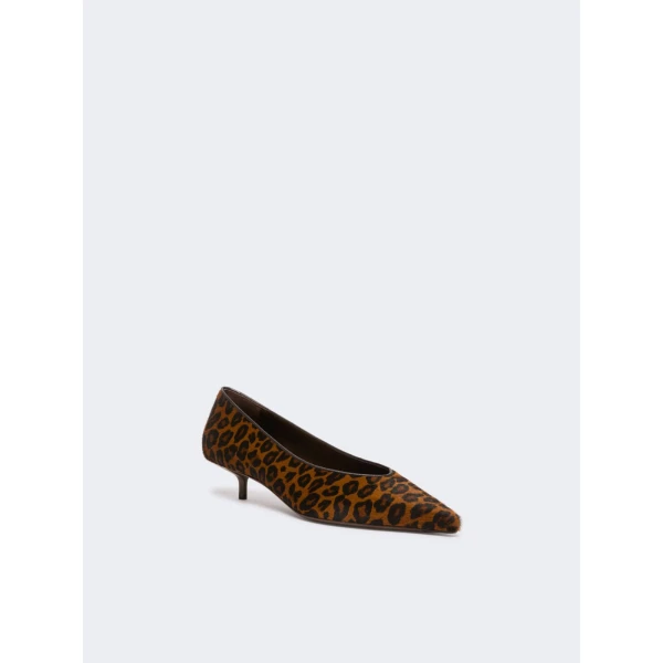Max Mara Cono Haircalf Low Court Shoes in Camel | Heels | Luxury Shoes 