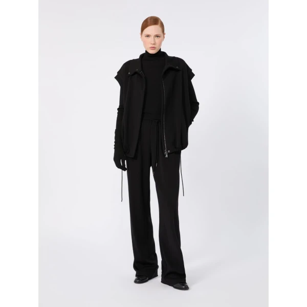 Max Mara Cono Wool Jersey Polo-Neck Sweater in Black | Turtlenecks | Luxury Shoes 