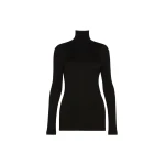Max Mara Cono Wool Jersey Polo-Neck Sweater in Black | Turtlenecks | Luxury Shoes 