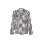 Max Mara Cora Printed Silk Pyjama Shirt in Navy | Shirts | Luxury Shoes 