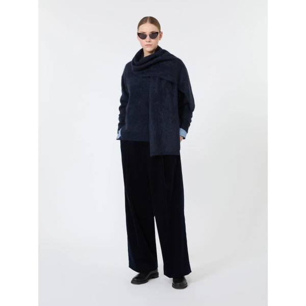 Max Mara Corona Corduroy Trousers in Midnight Blue | Tailored pants | Luxury Shoes 